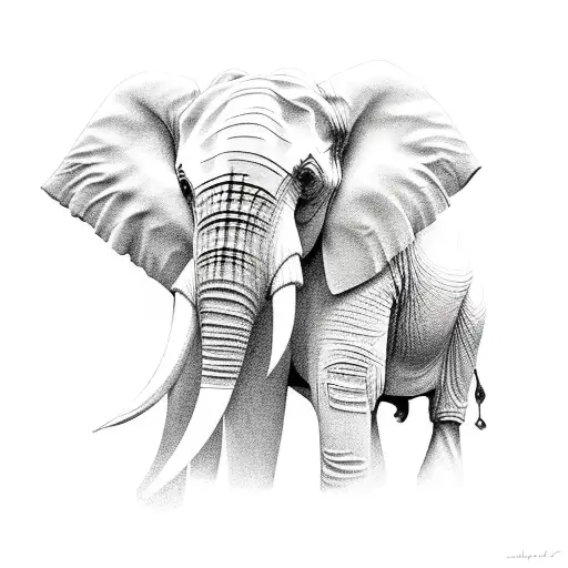 Elephant Rose Vine 3D On Hand Art