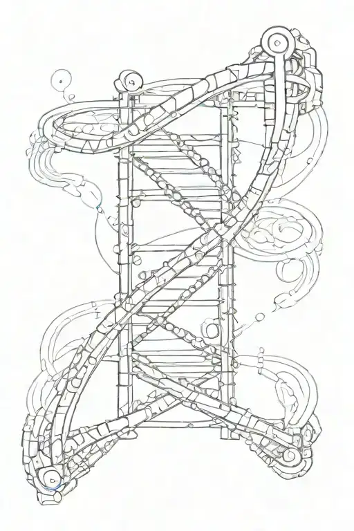 Tattoo Dna Strand With The Word Vms As Part Of The Side Structure Of The Strand