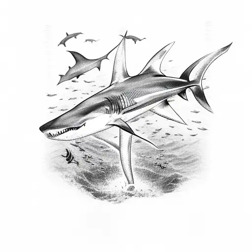 Cross Surrounded By Shark