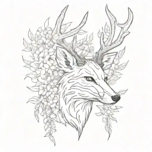 Fox With Long Deer Antlers 8 Points