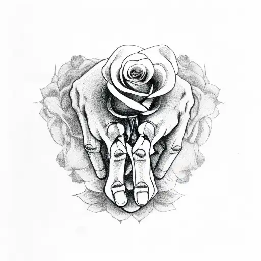 Skeleton Hand With Roses