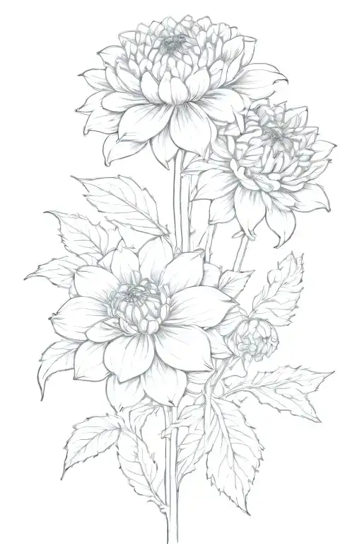 Dahlia And Chrysanthemum