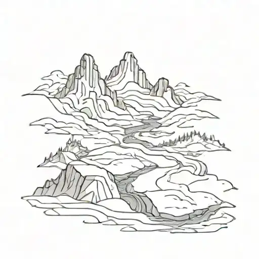 A Snow-covered Mountain With A Winding River At Its Base