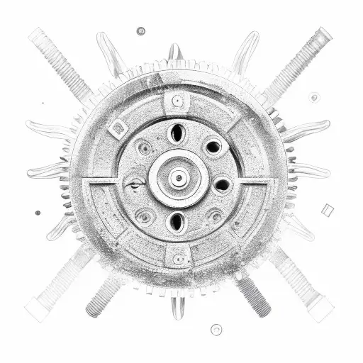 Machine Gears With Fire Background