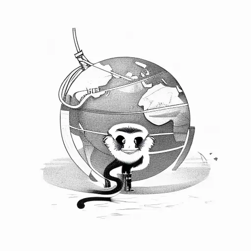 Monkey Who Wears A Globe With His Tail