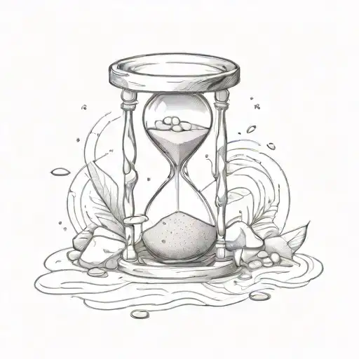 An Hourglass That Has Sand On Top And Pebbles On The Bottom
