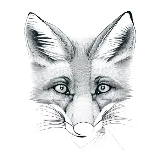 Outline Of A Fox Looking Up And Jumping