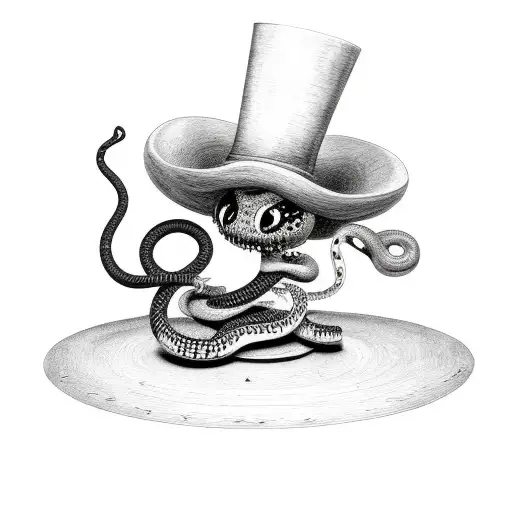 Evil Voodoo Doll With Top Hat And Snake