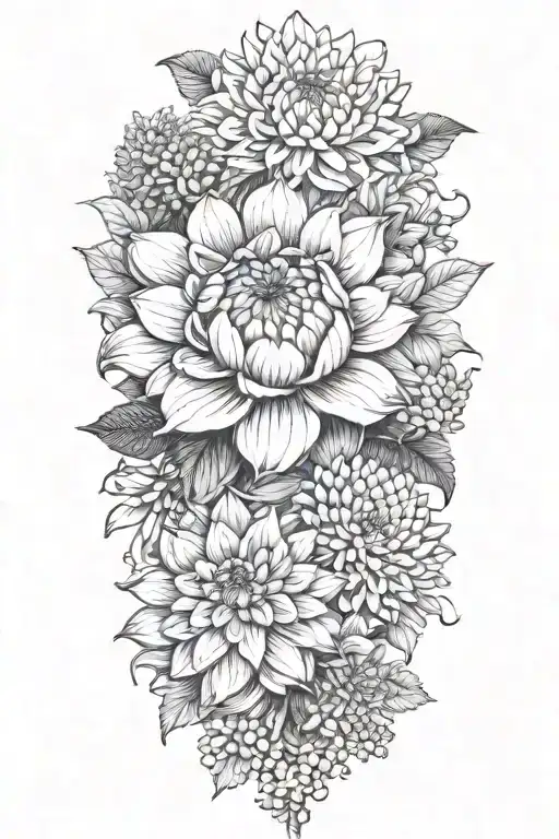 Dahlia And Chrysanthemum