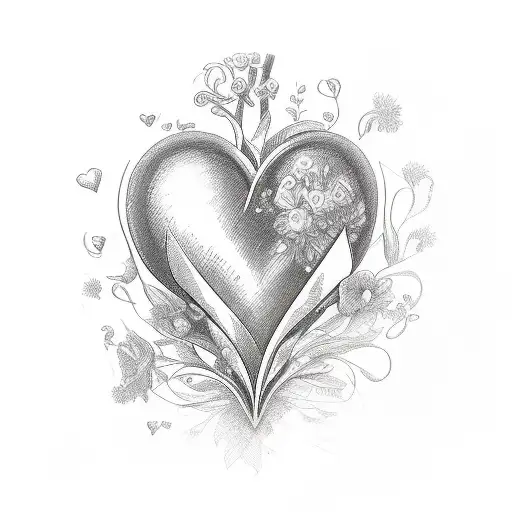 A Beautiful Bouquet Of Flowers Forming The Shape Of A Love Heart