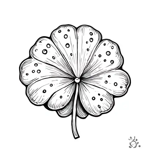 Four Leaf Clover And Shell With Dots