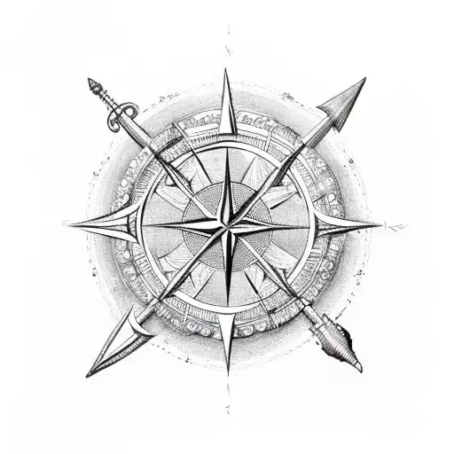 Trinacria Inside A Compass And Anchor
