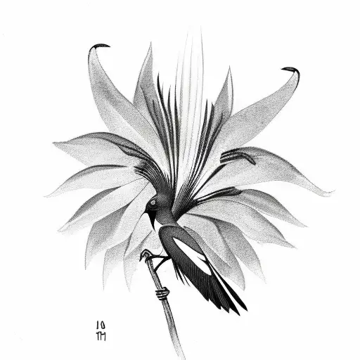 Sketch Of A Papua New Guinea Bird Of Paradise
