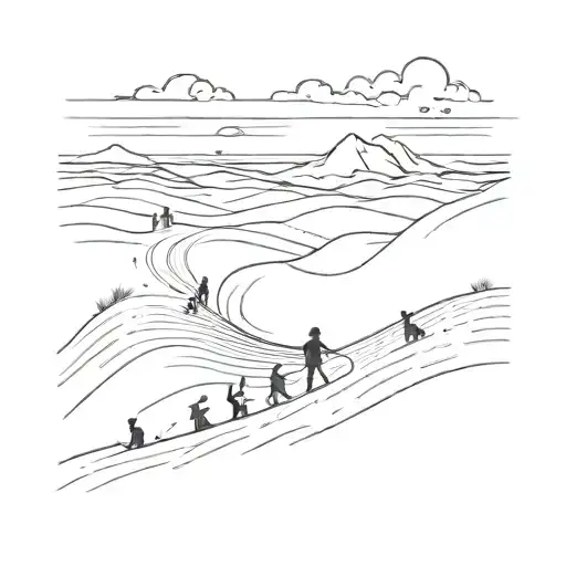 Sand Dunes Transformed Into Musical Notes With Kids Playing In The Background