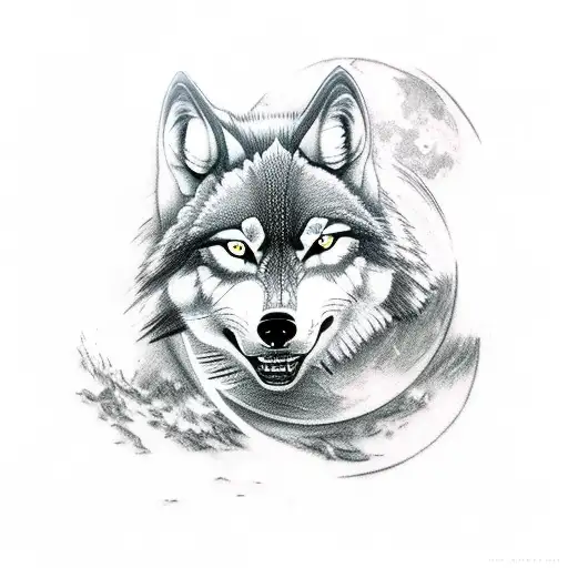 Incorporate Gaming Elements Into A Tattoo Of A Wolf Howling At The Moon