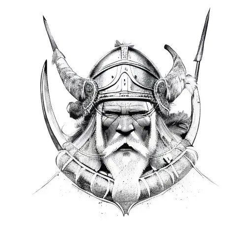 Viking And Native Warrior