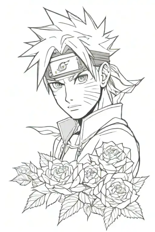 Naruto Manga And Rose