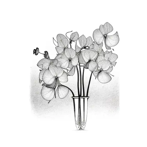 Cracked And Broken Vase With Cyclamen Flowers Coming Out