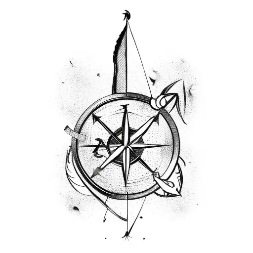 Arrow With Compass And Scorpion