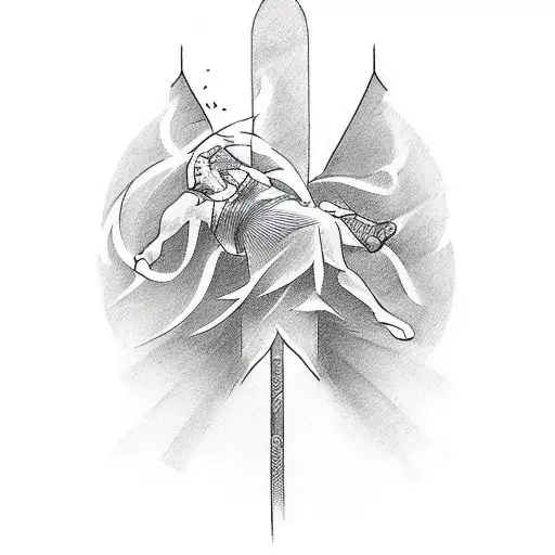 Design A Tattoo That Features A Heartbeat Line With A Pole Vaulter Silhouette Incorporated Within