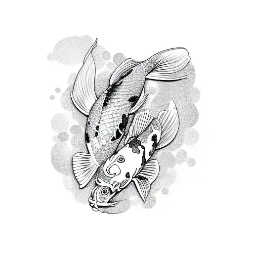 Koi Fish Making An Heart