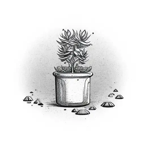 Classic Stamp With A Plant In It