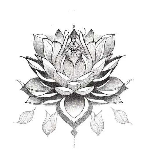 A Lotus Flower Tattoo With The Inscription Leanah And 2005