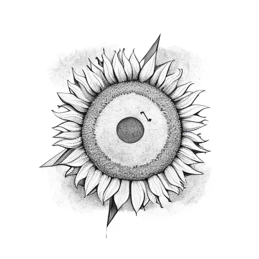 Arrow Going Through Sunflower