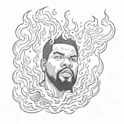 Ice Cube On Fire Flames