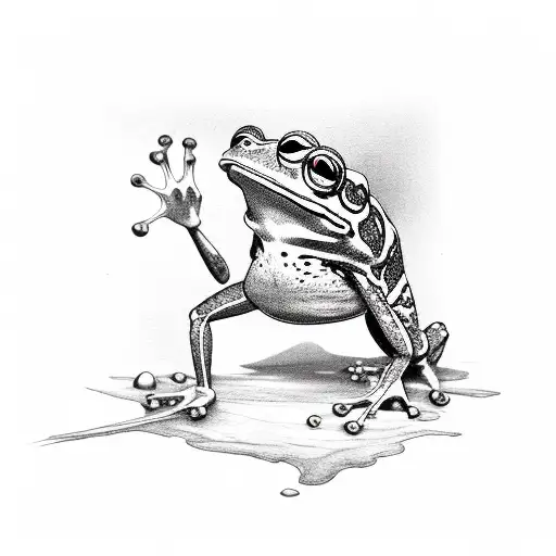 Standing And Running Frog