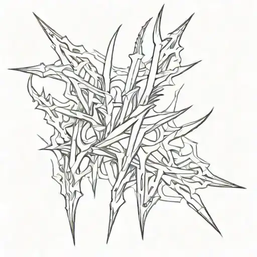 Long Sharp And Jagged Lines With Spikes And Needles In Gothic