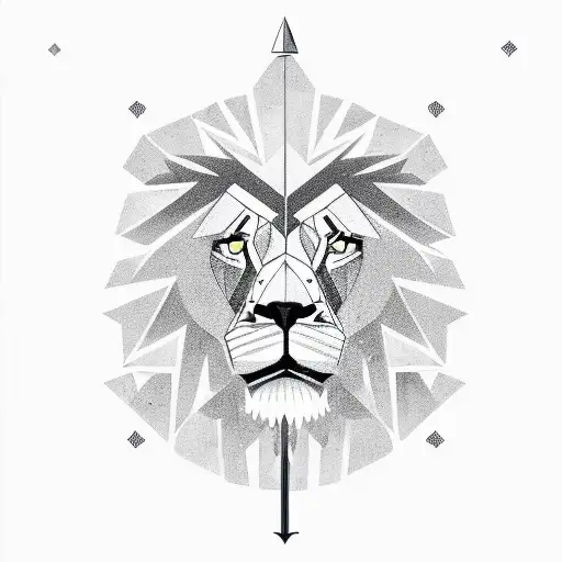 Geometric Lion And Sword