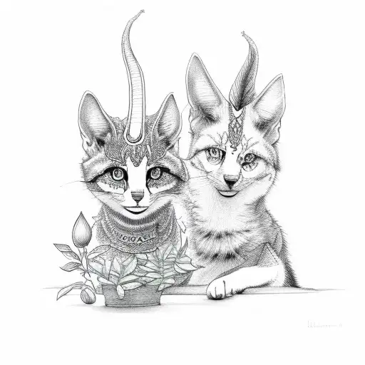 Lilly And Freya In A Plant