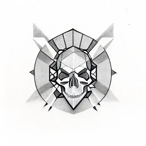 Geometric Skull With Arrows