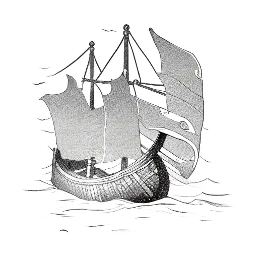 An Ancient Viking Ship Sailing Through A Pixelated Gaming World