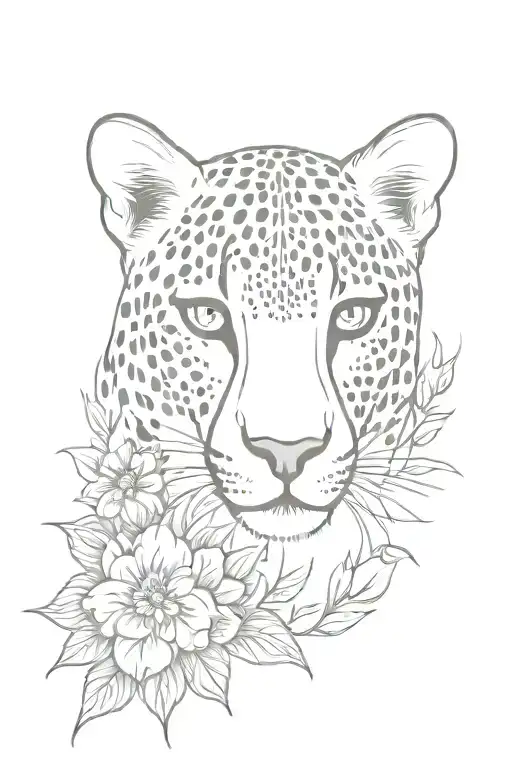 Cheetah Print Background Flowered Cross