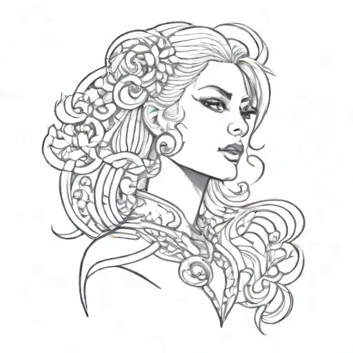 A Tattoo Design Combining Elements Of Tan Bionica's Music With Versace Brand