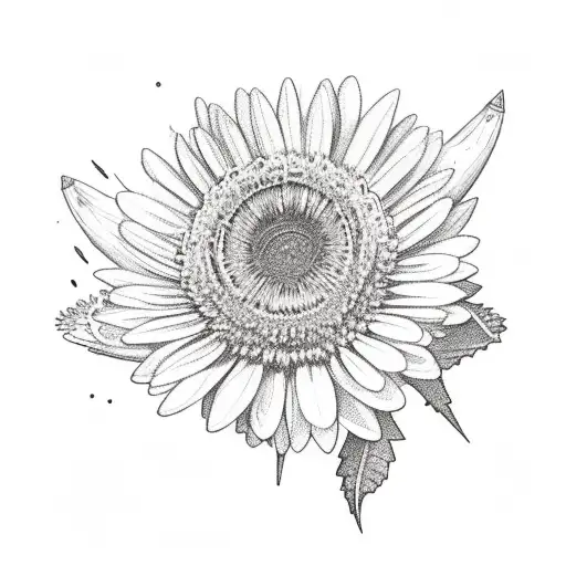 Wine Bottle With Aster Flowers And An Hourglass Inside