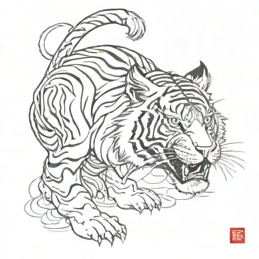 Black And Red Japanese Tiger
