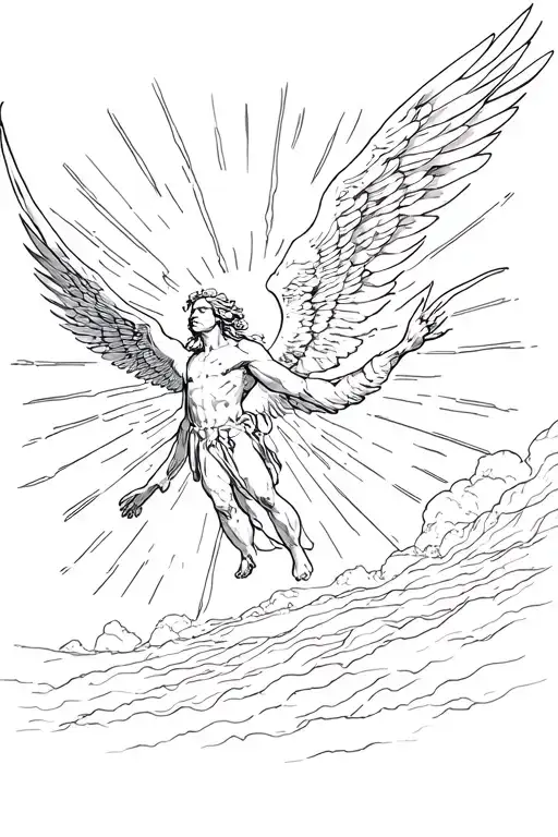 Icarus Flying To The Sun Shining