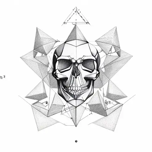 Geometry Skull And Roses