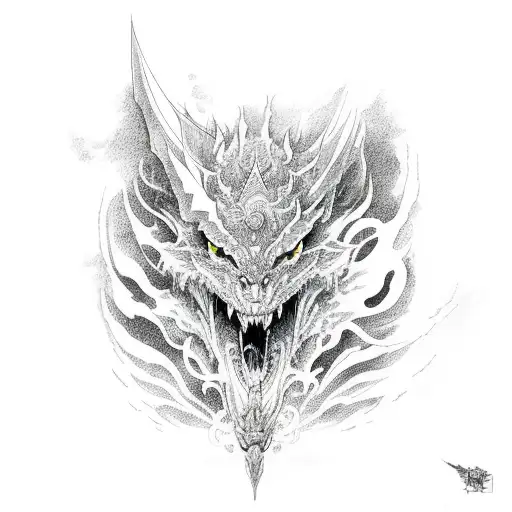 Nubes Que Tiran Rayos De Este Rayo Se Forma Un Dragon Y Un Lobo