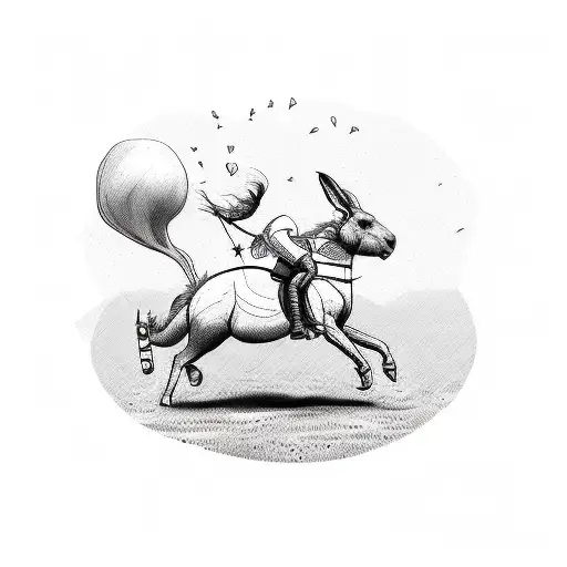 Bunny Riding A Horse One Line