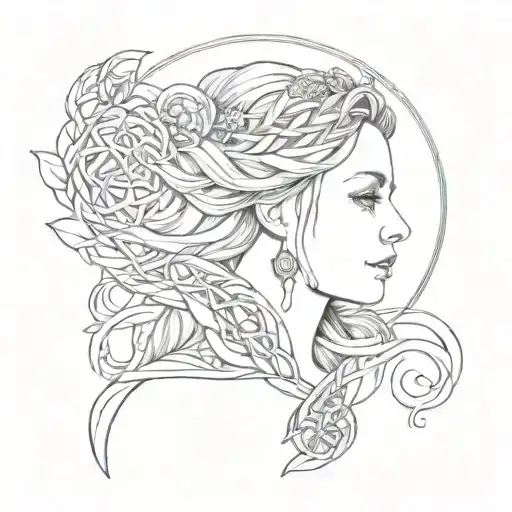 Celtic Woman With Symbols