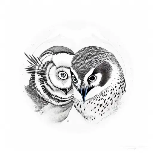 Penguin And Owl Ying Yang