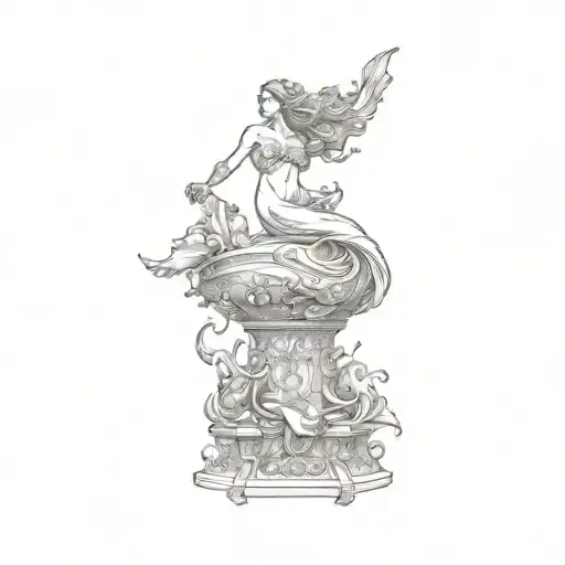 A Statue Of A Mermaid