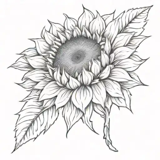 An Intricate Design Of A Sunflower Blooming From A Dark Cloud Symbolizing Overcoming Depression