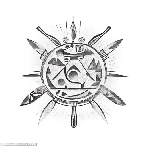 Taino Tribe Symbols In Shape Of A Chef Knife