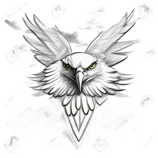 A Sketch-style Eagle With The American Flag As Its Wings