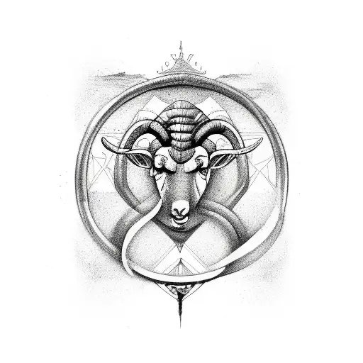 Aries Symbol With Karma Written